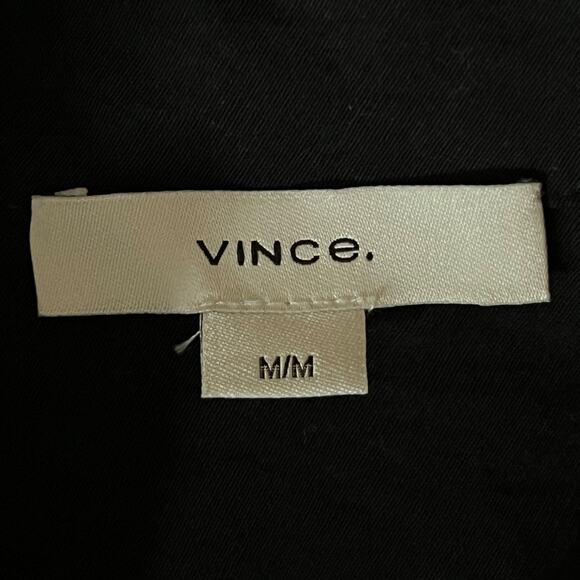 Vince Dress Long Sleeve wrap front shirt black Medium M - Picture 7 of 10